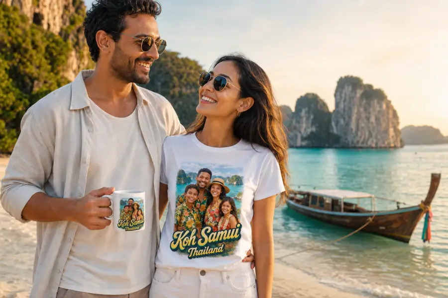 Custom Koh Samui Thailand AI photo souvenirs